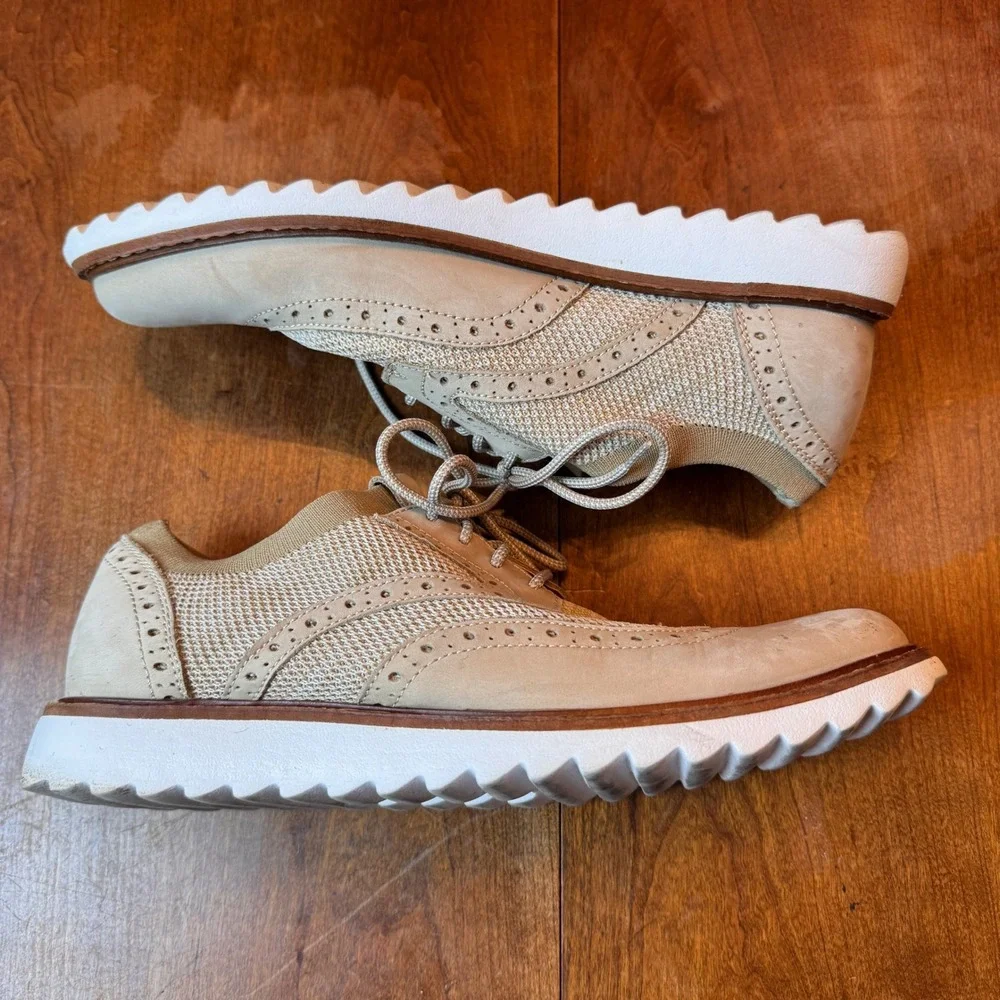 J. Murphy Wingtip Oxford Men 10M Tan Hybrid‎ Dress Sneaker Mesh 59-10838 Brogue